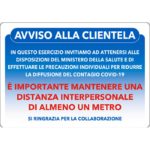 Cartello alluminio "Avviso alla clientela"