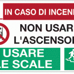 Cartello alluminio "Non usare ascensore"